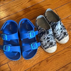 Blue and Gray Kids Shoes Set